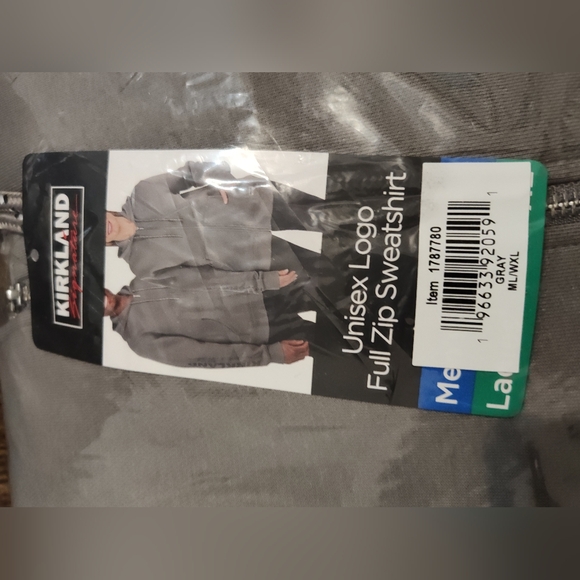 New! Gray Hoodie Sweatshirt Kirkland Signature Men/Women Size L/XL Or XL/XXL NWT - Picture 14 of 16